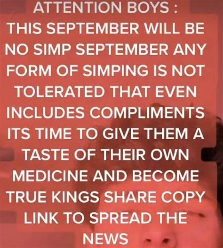 Latest Trend: Who Created No Simp September? Urban Dictionary Meaning Explained
