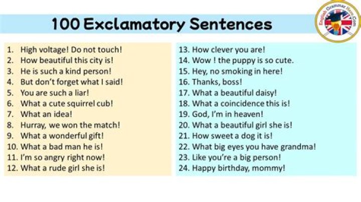 What are sentences 5 examples
