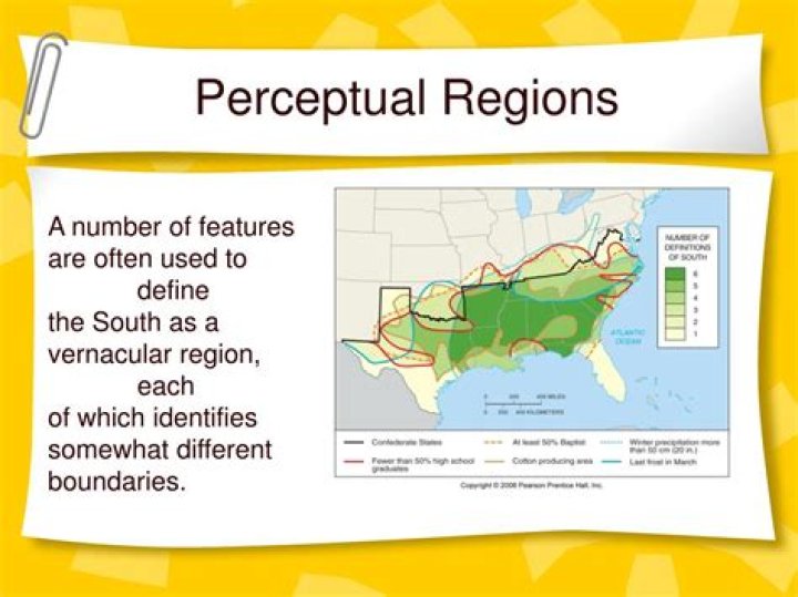 What is an example of a perceptual region in geography